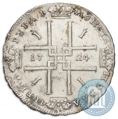 Фото 1 рубль 1724 года  "Портрет в античных доспехах"