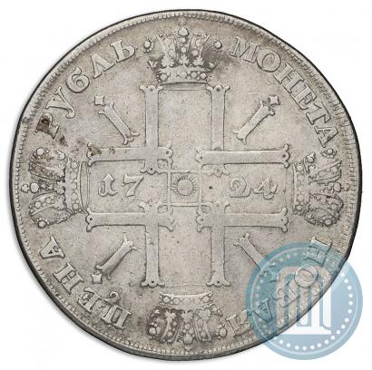 Фото 1 рубль 1724 года СПБ "Солнечный, в латах"