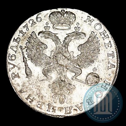 Фото 1 рубль 1726 года  "Московский тип, портрет влево"