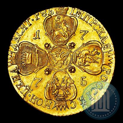 Фото 10 рублей 1775 года СПБ 