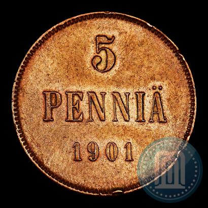 Фото 5 пенни 1901 года  