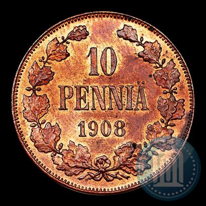 Picture 10 pennia 1908 year  