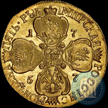Фото 5 рублей 1757 года СПБ 
