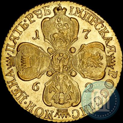 Фото 5 рублей 1762 года СПБ 