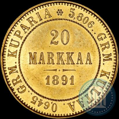 Picture 20 markkaa 1891 year L 