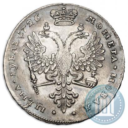 Фото 1 рубль 1726 года  "Московский тип, портрет вправо"