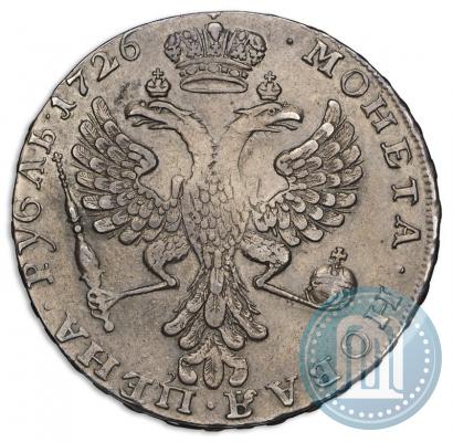 Фото 1 рубль 1726 года  "Московский тип, портрет влево"