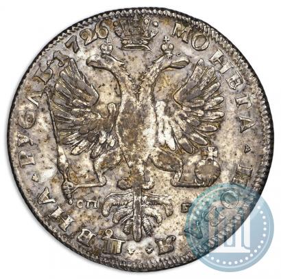 Фото 1 рубль 1726 года СПБ "Петербургский тип, портрет влево"