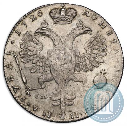 Фото 1 рубль 1726 года СПБ "Петербургский тип, портрет вправо"
