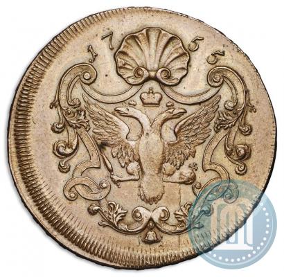Фото 1 копейка 1755 года СПБ "Портрет Елизаветы. Пробная"