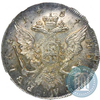 Picture 1 rouble 1757 year СПБ-ЯI "Portrait by J. Dassier"