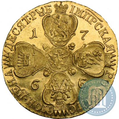 Picture 10 roubles 1766 year СПБ 