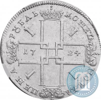 Фото 1 рубль 1724 года  "Портрет в античных доспехах"
