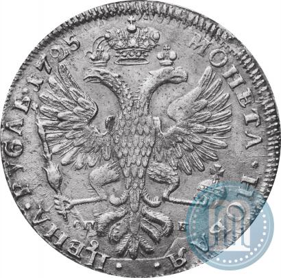 Фото 1 рубль 1725 года СПБ "Петербургский тип, портрет влево"
