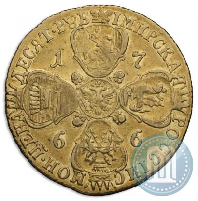 Picture 10 roubles 1766 year СПБ 