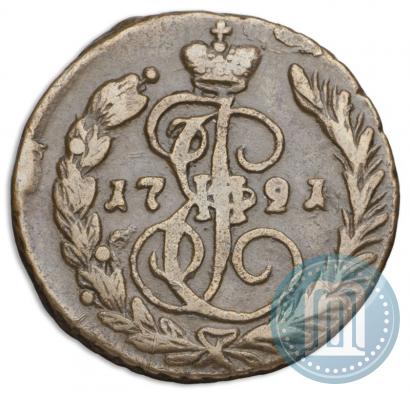 Picture 1 kopeck 1791 year ЕМ 