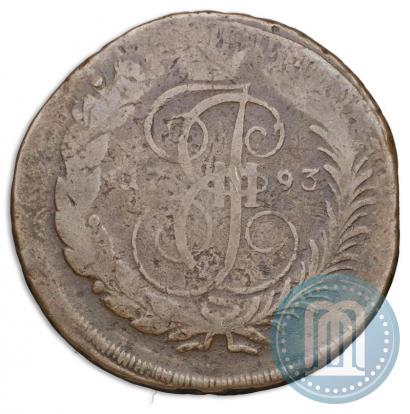 Фото 2 копейки 1793 года ЕМ "Павловский перечекан"