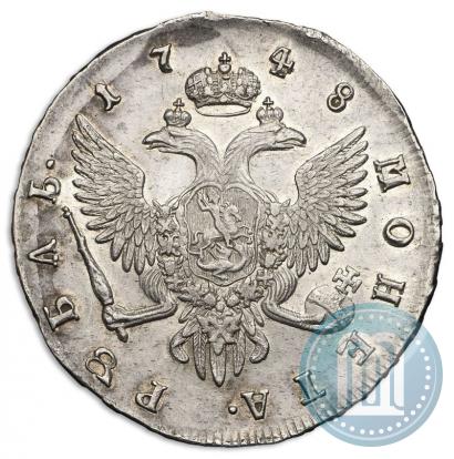 Фото 1 рубль 1748 года СПБ 