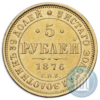 Фото 5 рублей 1876 года СПБ-НІ 