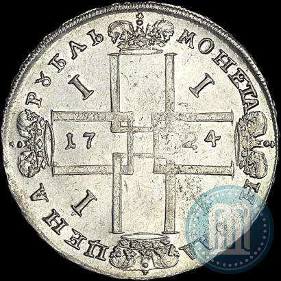 Фото 1 рубль 1724 года  "Портрет в античных доспехах"