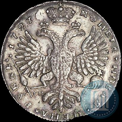 Picture 1 rouble 1727 year СПБ "Petersburg type, portrait turned to the right"