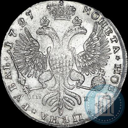 Picture 1 rouble 1727 year СПБ "Petersburg type, portrait turned to the right"