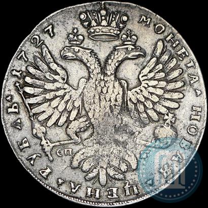 Picture 1 rouble 1727 year СПБ "Petersburg type, portrait turned to the right"