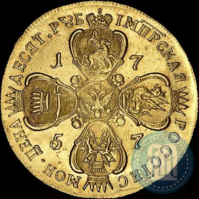 Picture 10 roubles 1757 year СПБ "Portrait by B. Scott"