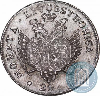 Picture 24 kopecks 1757 year  "For Livonia"