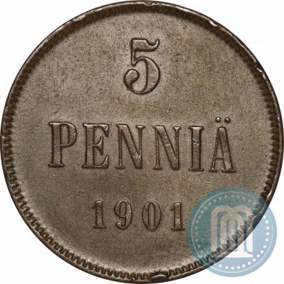 Фото 5 пенни 1901 года  