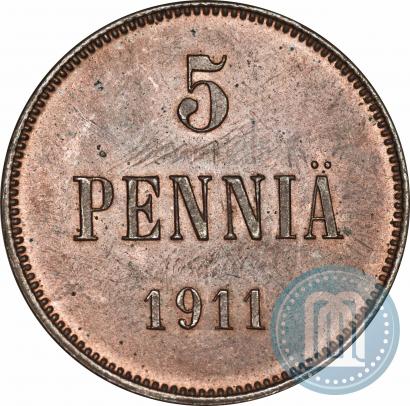 Picture 5 pennia 1911 year  