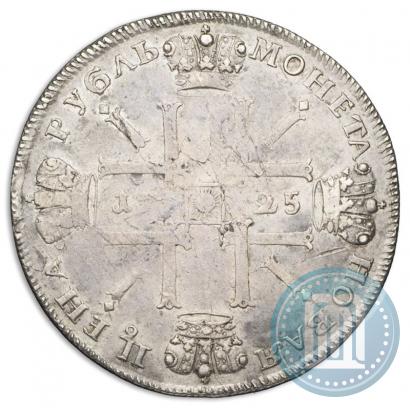 Фото 1 рубль 1725 года СПБ "Солнечный в латах"