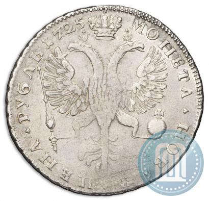 Фото 1 рубль 1725 года СПБ "Петербургский тип, портрет влево"