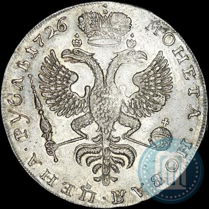 Picture 1 rouble 1726 year  "Moscow type, portrait turned to the left"