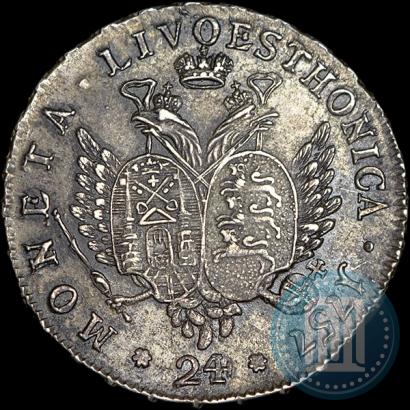 Picture 24 kopecks 1757 year  "For Livonia"