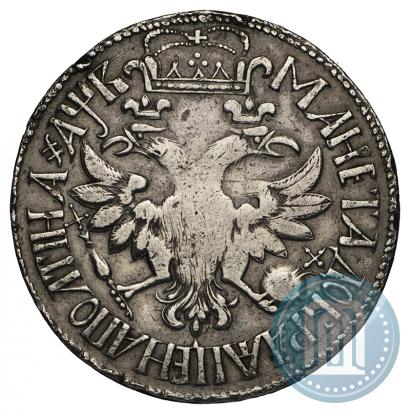 Picture Poltina 1702 year  "With a ribbon near the wreath"