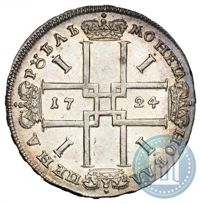Фото 1 рубль 1724 года  "Портрет в античных доспехах"