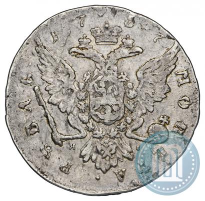 Picture 1 rouble 1757 year СПБ-ЯI "Portrait by J. Dassier"