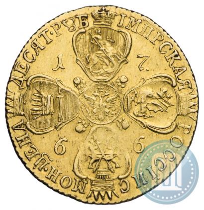Picture 10 roubles 1766 year СПБ 