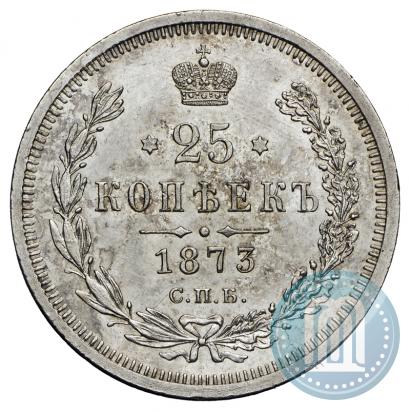 Фото 25 копеек 1873 года СПБ-НІ 