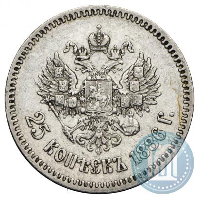 Фото 25 копеек 1886 года (АГ) 