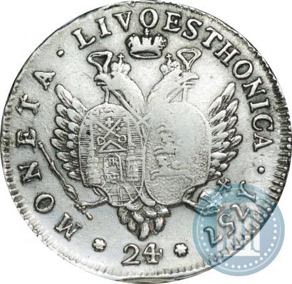 Picture 24 kopecks 1757 year  "For Livonia"