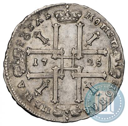 Фото 1 рубль 1725 года  "Портрет в античных доспехах"