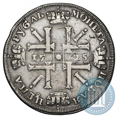 Фото 1 рубль 1725 года СПБ "Солнечный в латах"
