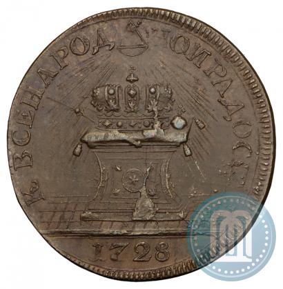 Picture Token Coin 1728 year  "Coronation of the Emperor Peter II"