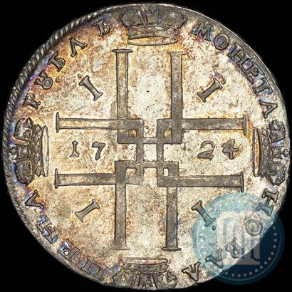 Фото 1 рубль 1724 года  "Портрет в античных доспехах"