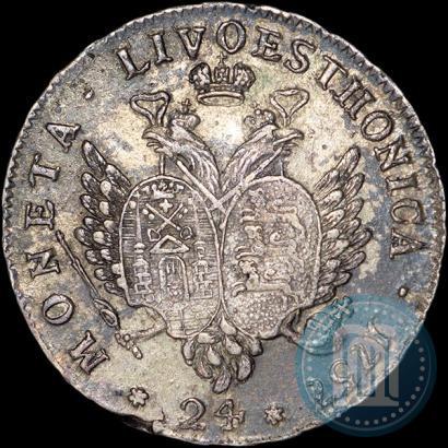 Picture 24 kopecks 1757 year  "For Livonia"