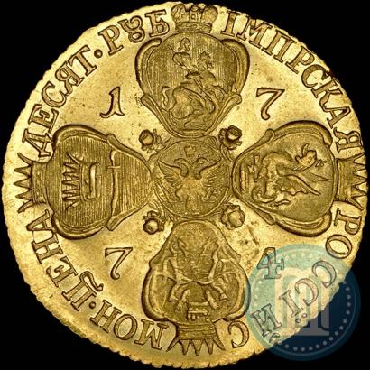Picture 10 roubles 1774 year СПБ 
