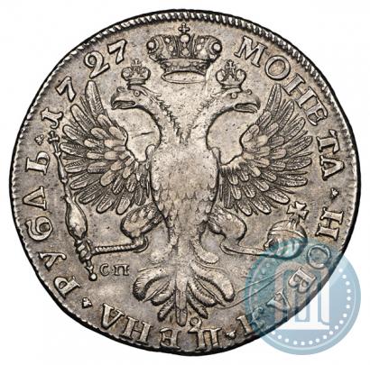 Picture 1 rouble 1727 year СПБ "Petersburg type, portrait turned to the right"
