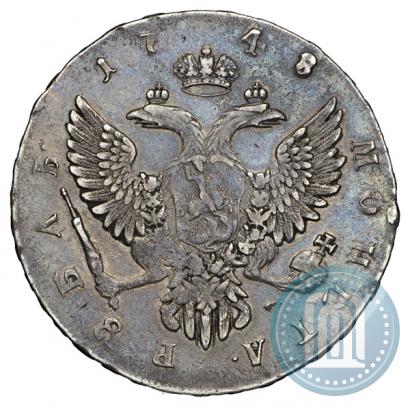 Фото 1 рубль 1748 года ММД 